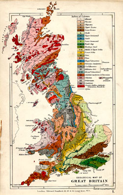 carte géologique de Grande-Bretagne