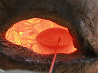 Experimental glass furnace